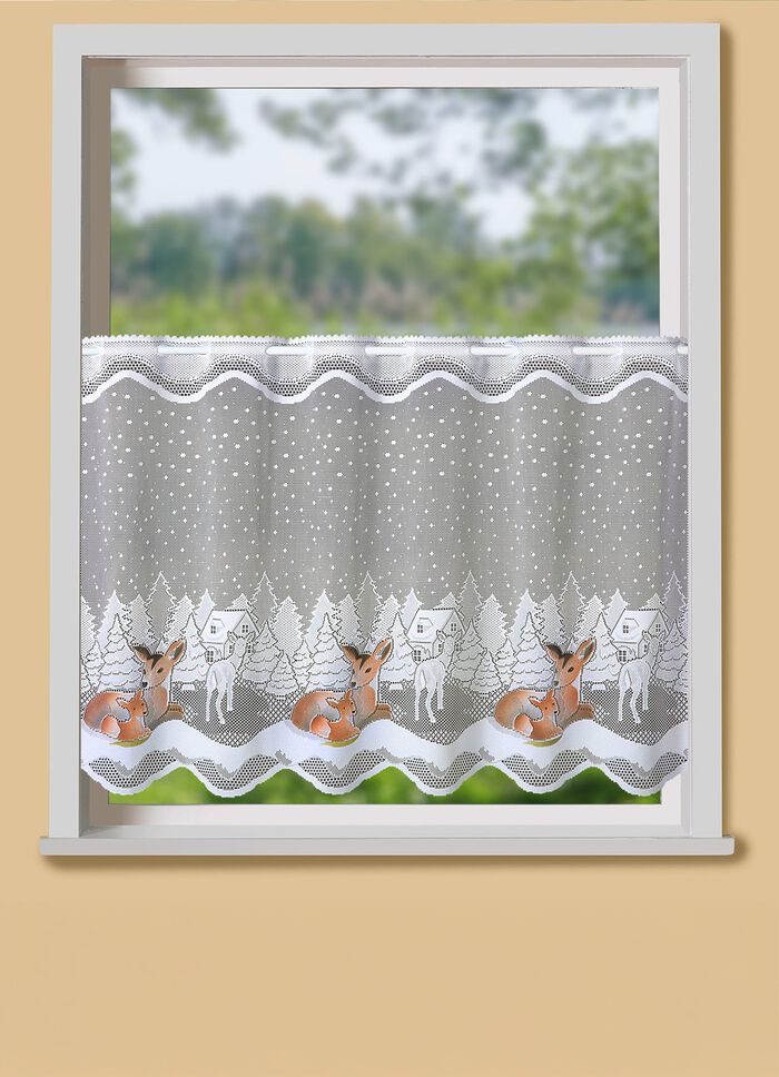 Met de hand ingekleurd kort gordijnhert 