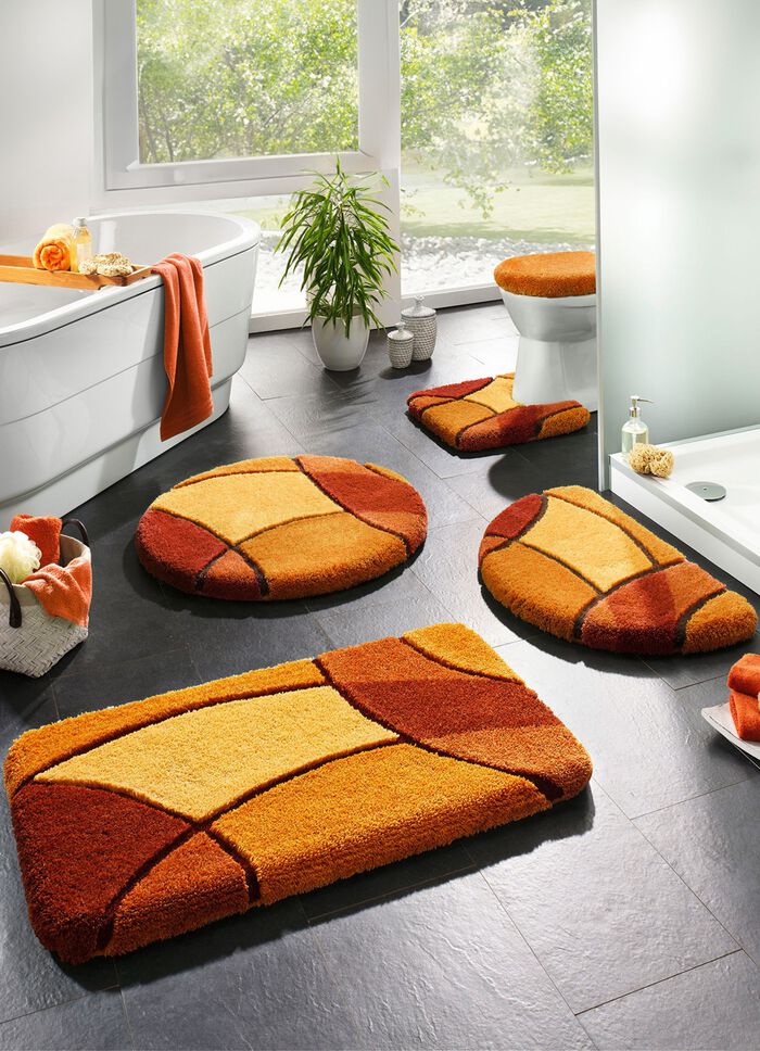 Badmattenset met gedetailleerde hoge en diepe structuur AARDE