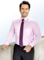 Overhemd met satijnen stroken in 4 kleuren en 3 mouwlengtes ROSÉ
