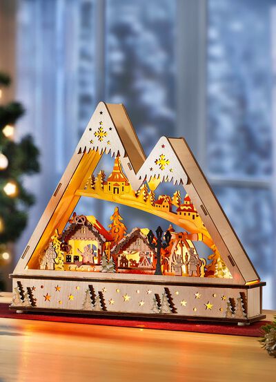 Houten boog van lichten 