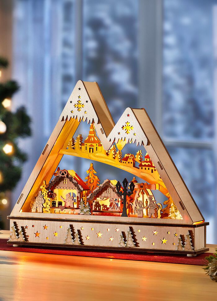 Houten boog van lichten 