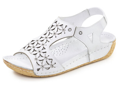 Gemini, zomerse damessandalen, breedte G, gemaakt van leer 