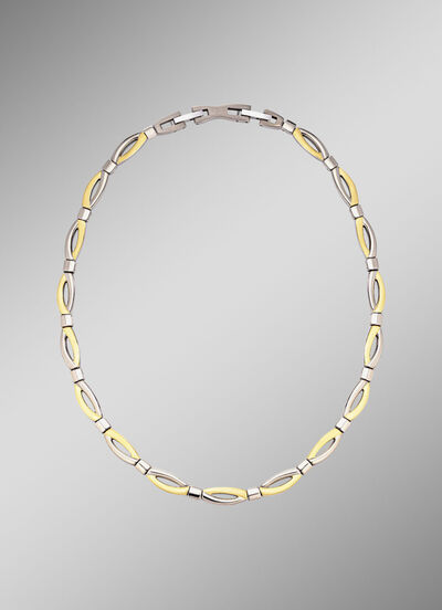 Tweekleurige titanium ketting 