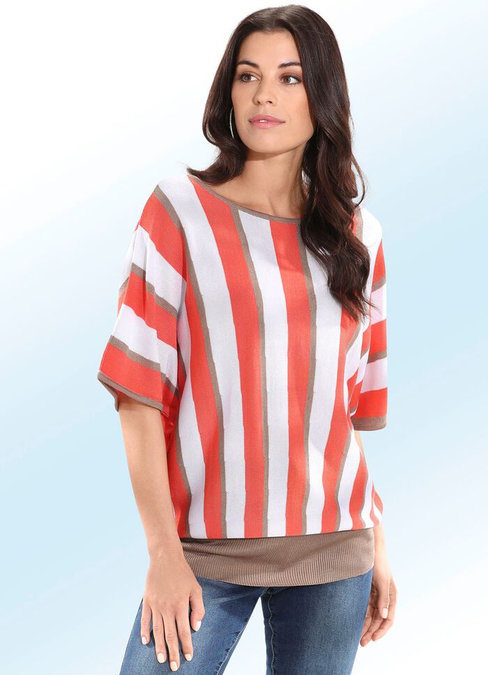 Trui kan in variabele lengtes gedragen worden 