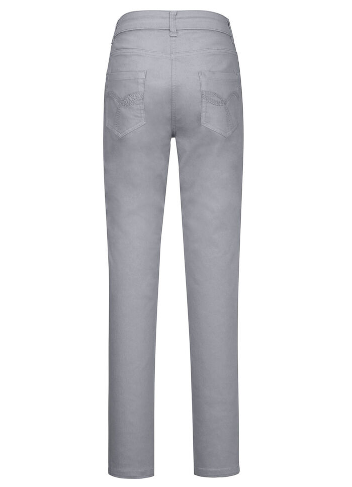 Power-stretch-jeans LICHTGRIJS