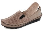 Gemini mocassinpantoffels met decoratief reli&euml;f TAUPE