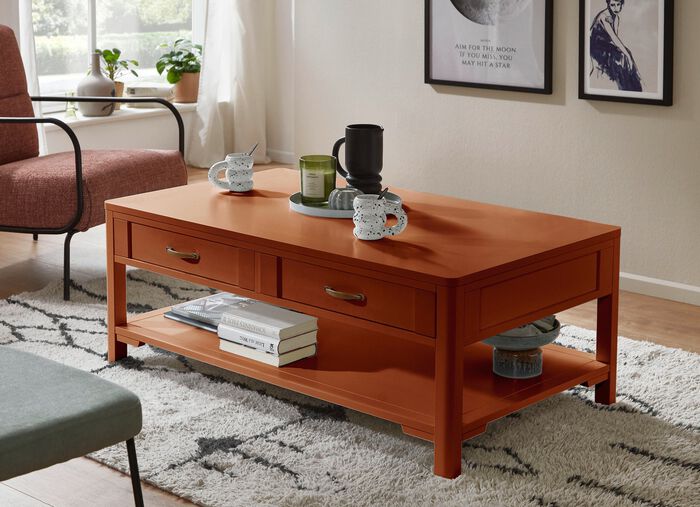 Elegante salontafel in een used look OKKERNOOT