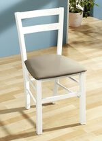 Eetkamerstoelen, set van 2, gemaakt van massief beukenhout WIT-GRIJS