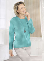 Trui in twinset-look met scheerwol JADE GROEN