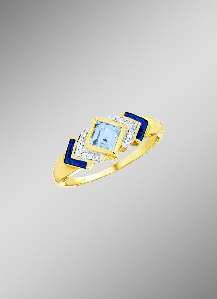 Expressieve damesring met topazen 