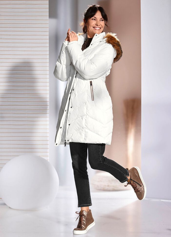 Korte jas met afneembare capuchon 