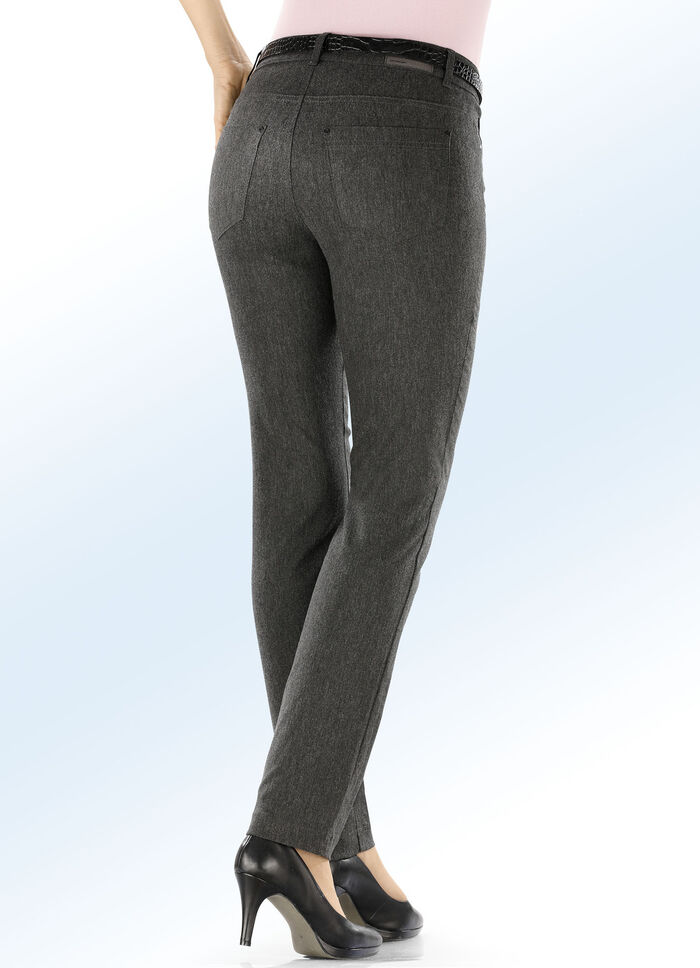 Broek met aangenaam zachte, warme voering ANTRACIET GEM.