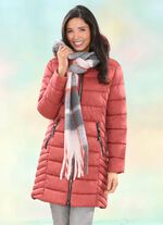 Functionele korte mantel met afneembare capuchon 