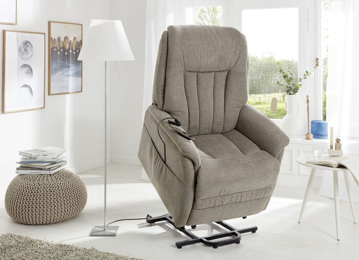 Tv-fauteuil met motor en opstahulp DONKERBRUIN