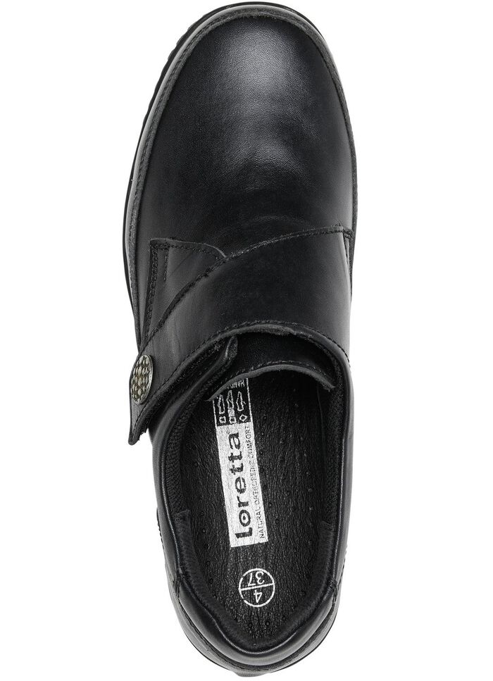 ELENA EDEN, comfortabele damespantoffels, breedte H, met uitneembaar voetbed ZWART