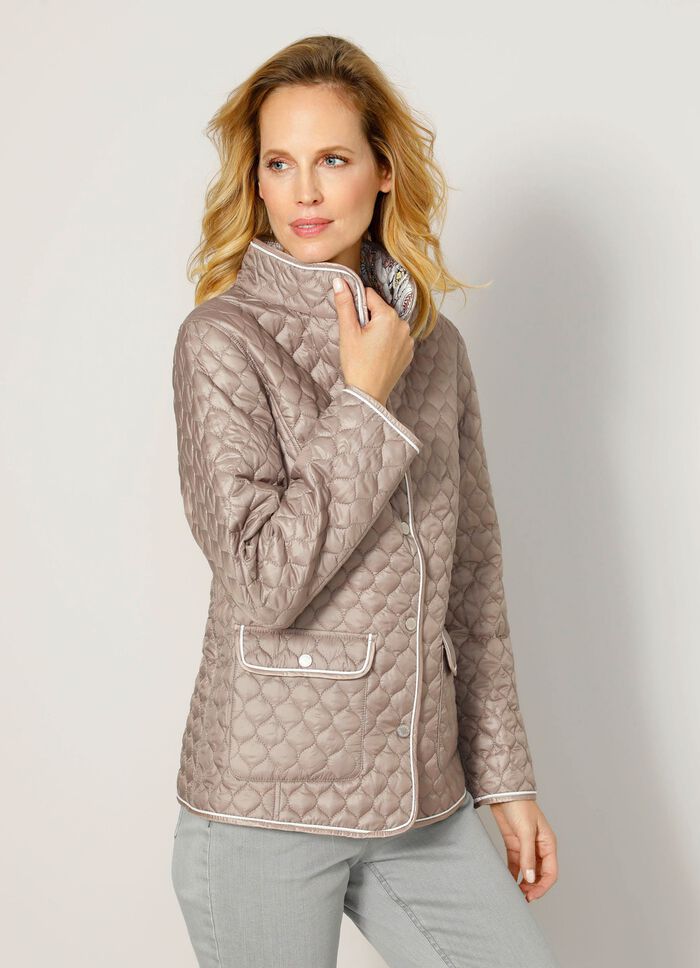 Omkeerbaar jack met grafisch doorgestikt patroon 