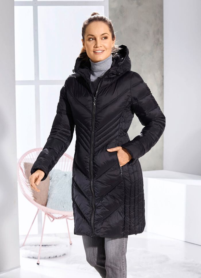 Korte jas met vaste capuchon 