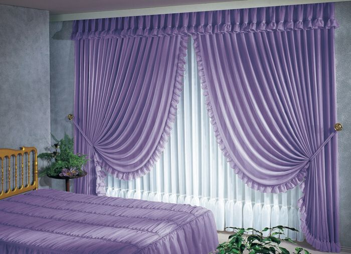 Sluier-gordijnen-set LILA