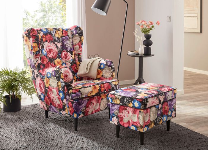 Oorfauteuil met kruk 