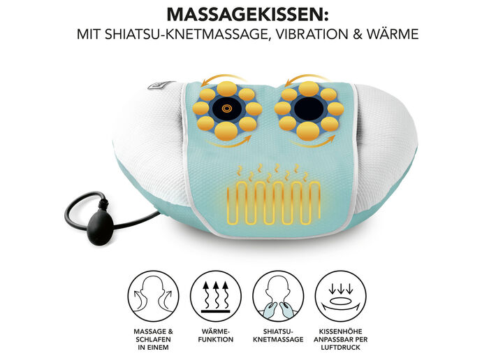 Shiatsu massagekussen met vibratie en warmte 
