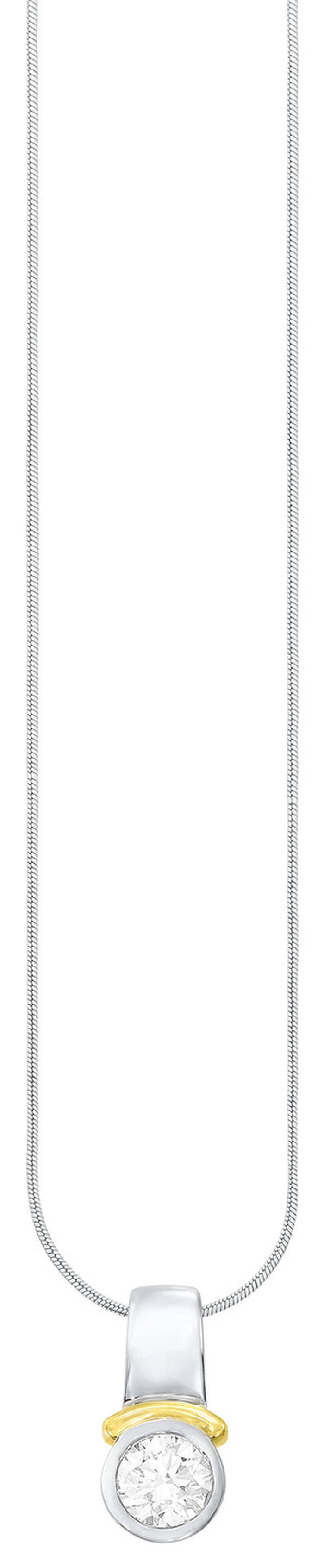 Mooie platina hanger met diamanten