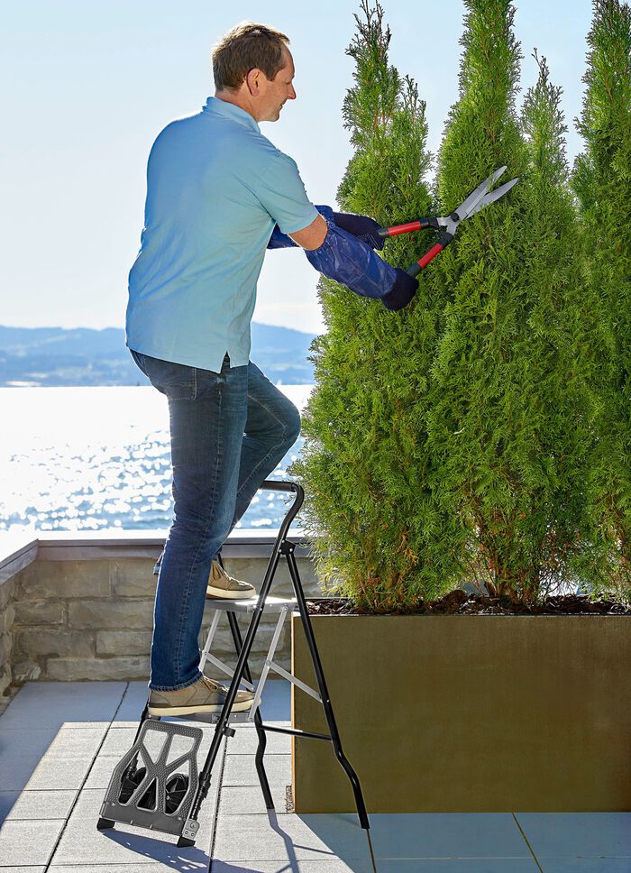 Opvouwbare trolley met traplading 