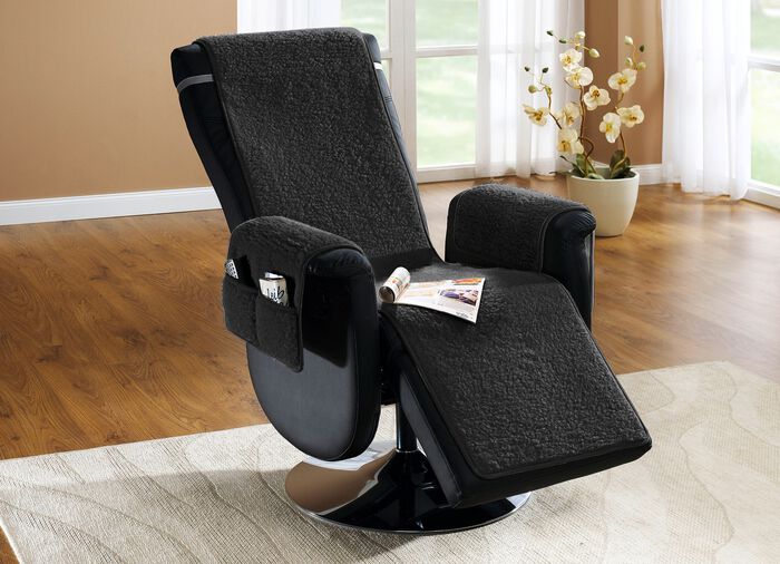 Licardo fauteuil- en armleuningbeschermers van zuiver scheerwol ANTRACIET