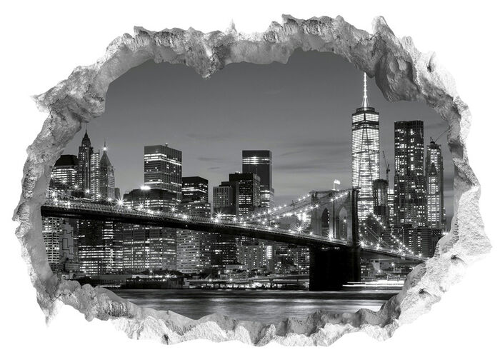 3D-muurtattoo New York met indrukwekkend 3D-effect