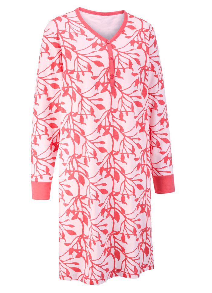 Twee-pack nachthemden tot op de knie met knoopsluiting 