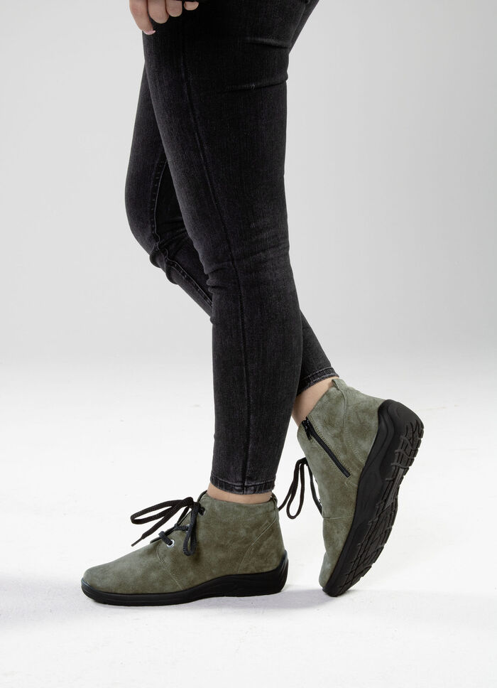 Waldläufer, comfortabele dameslaarzen, winterschoenen, breedte H, met uitneembaar voetbed KAKI