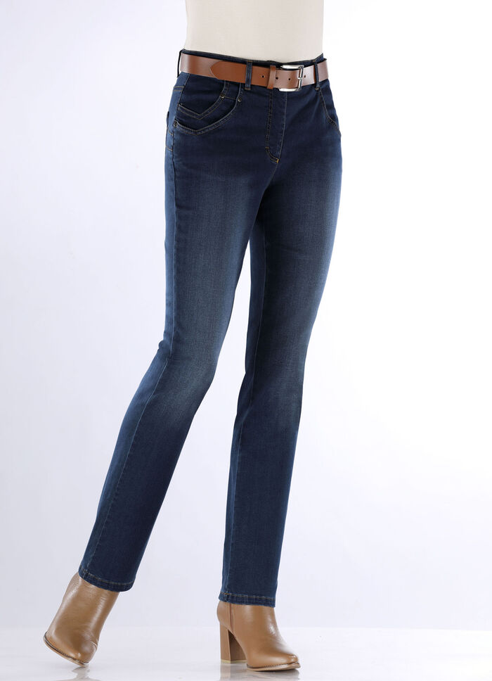 Jeans met een slimme zakoplossing DONKERBLAUW