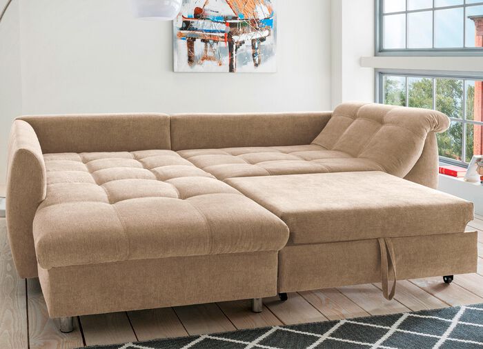 Hoekbank met decoratiekussen CR&Egrave;ME