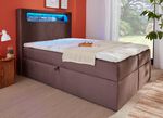 Boxspringbed met meerkleurig verstelbare LED-verlichting BRUIN