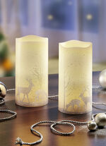 LED-kaars van echte was op batterijen, set van 2 