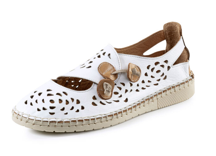 Gemini pantoffels met luchtige openingen WIT-CAMEL