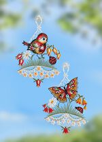 Raamafbeeldingen met veermotief, set van 2 