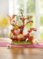 Konijnenmoeder met kind gemaakt van hoogwaardig fijn steengoed 