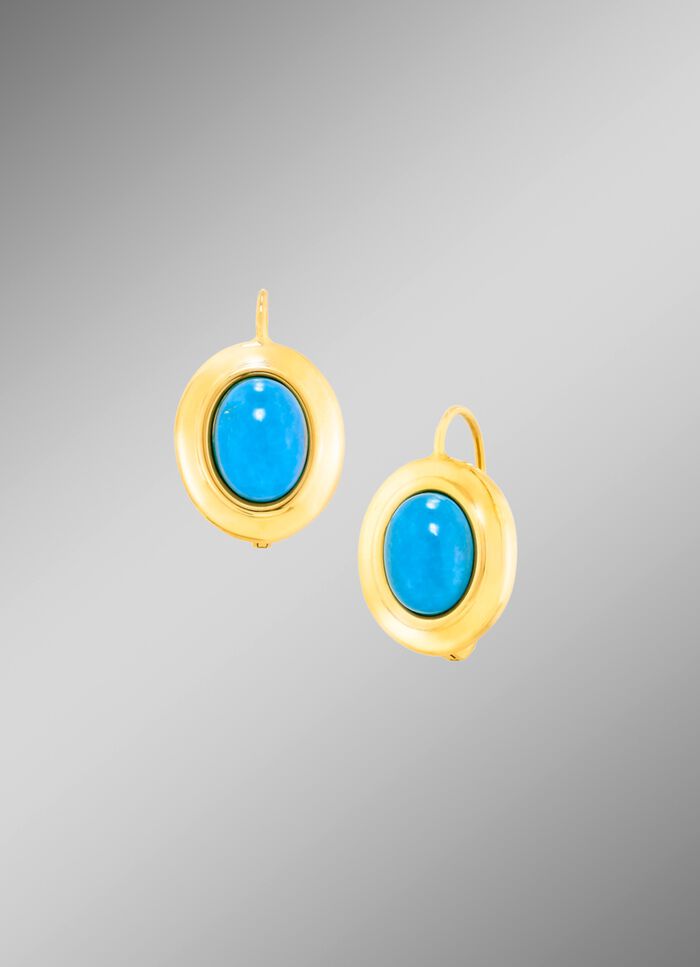 Tijdloze oorbellen met turkoois, beh. 
