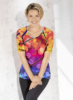 Shirt met felgekleurde inkjetprint 