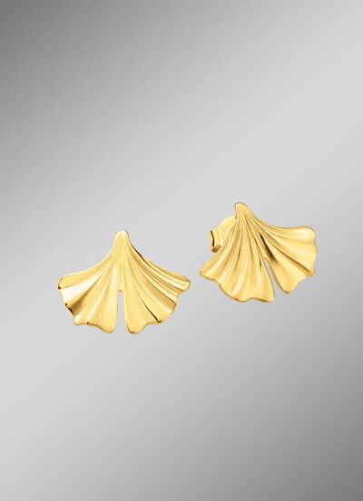Natuurlijke elegantie: oorknopjes in de vorm van een ginkgoblad 