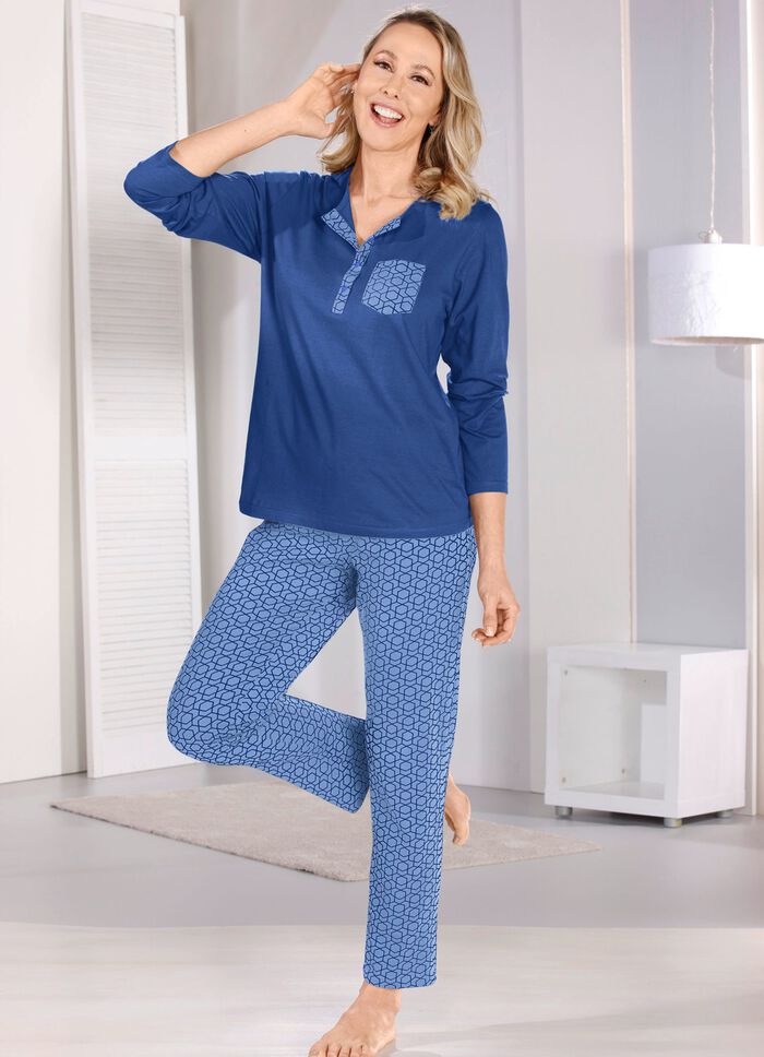 Two-pack pyjama met knoopsluiting en lange mouwen 