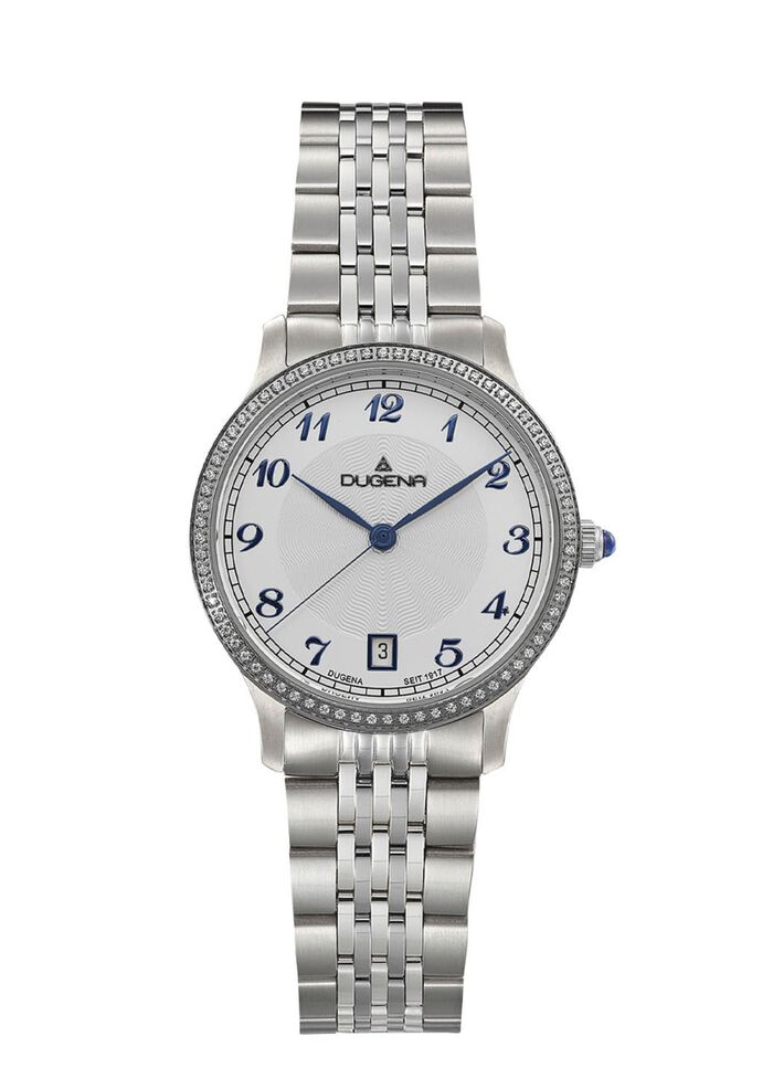 Dugena quartz dameshorloge met roestvrijstalen bandkast 