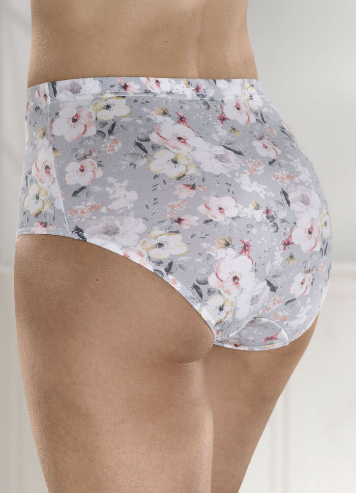 Verpakking met vier slips met bloemetjesdessin 