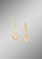 Oorbellen met zirkonia en zoetwaterkweekparels 