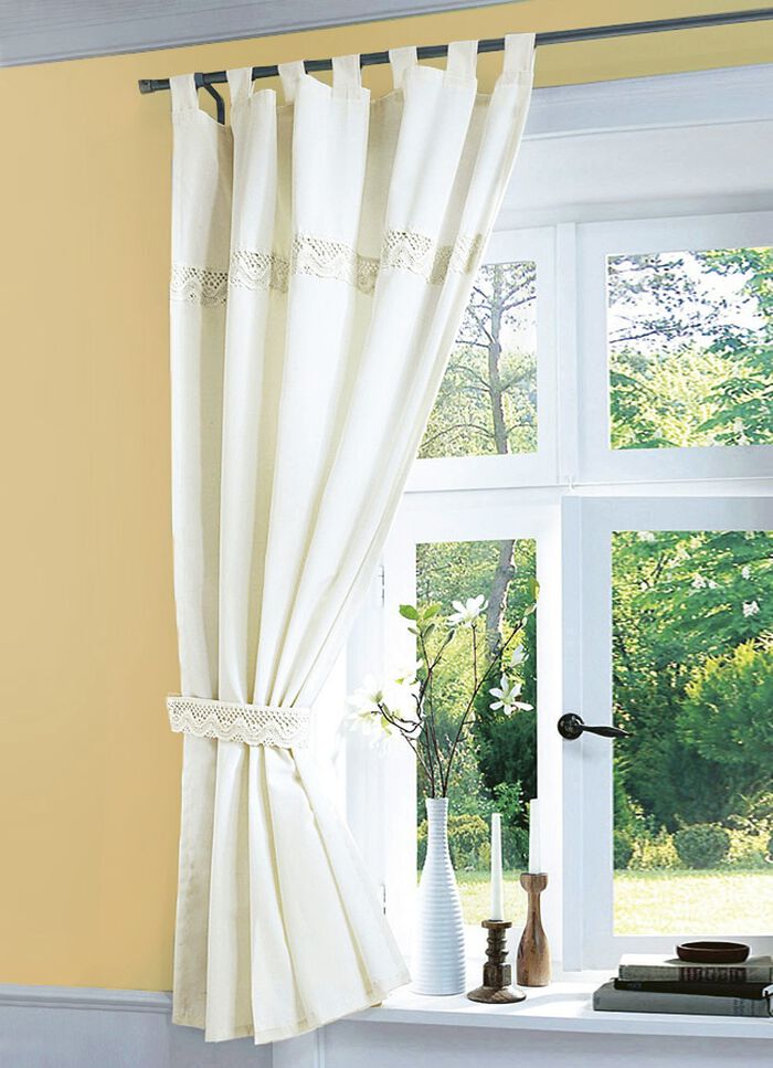 Gordijn met aangehechte gehaakte rand CR&Egrave;ME