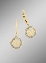 Levensboom oorbellen met diamanten 