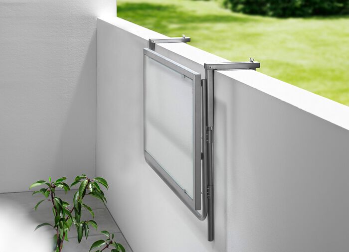 Balkonhangtafel met glazen blad 
