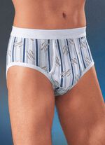 Set van vier slips van fijne ribstof met gulp en kleurrijk patroon 