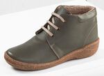 ELENA EDEN, gevoerde dameslaarzen, breedte G, met uitneembaar voetbed OLIJFGROEN