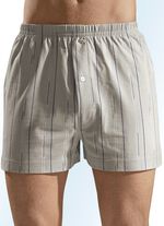 Set van vier boxershorts, met gulp, effen gestreept 